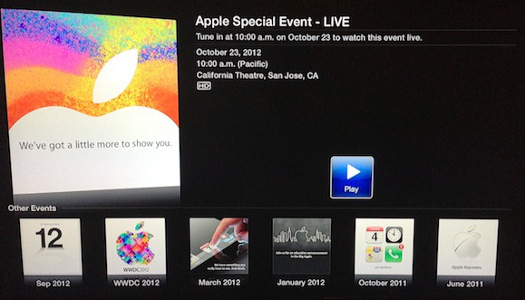 iPad mini event stream