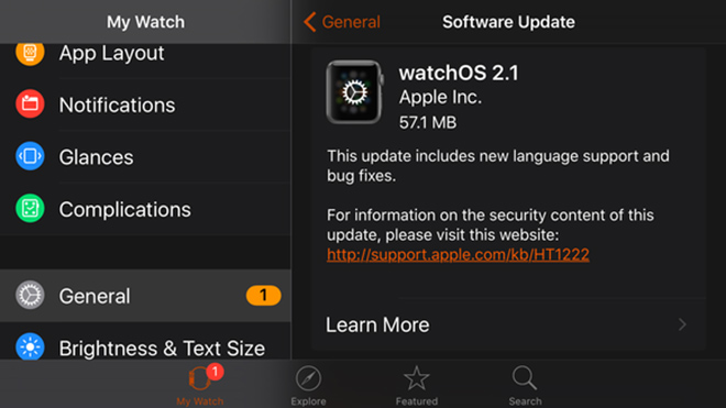 watchOS 2.1