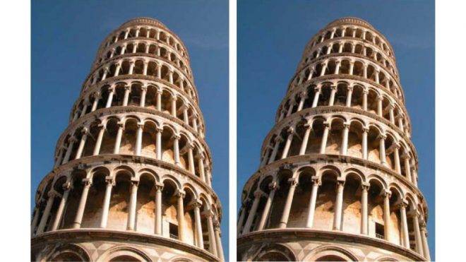 Leaning tower illusion