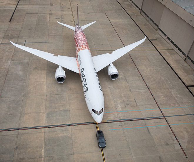 Tesla Model X Qantas Boeing 787-9 Dreamliner