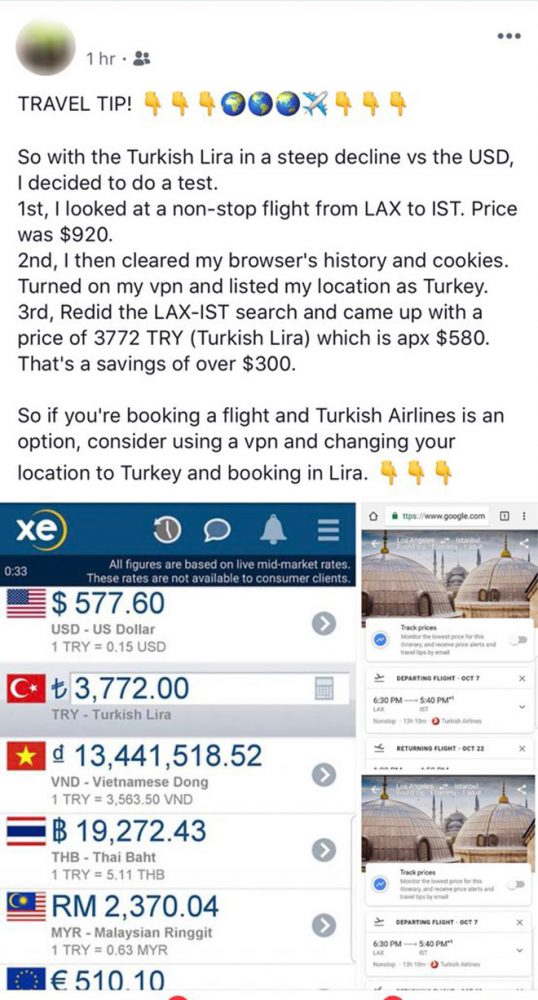 Türk Hava Yolları VPN dolar