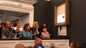 kendini imha eden tablo banksy