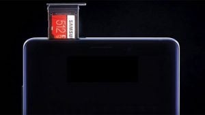 Samsung Galaxy Note 9 512 GB microSD kart