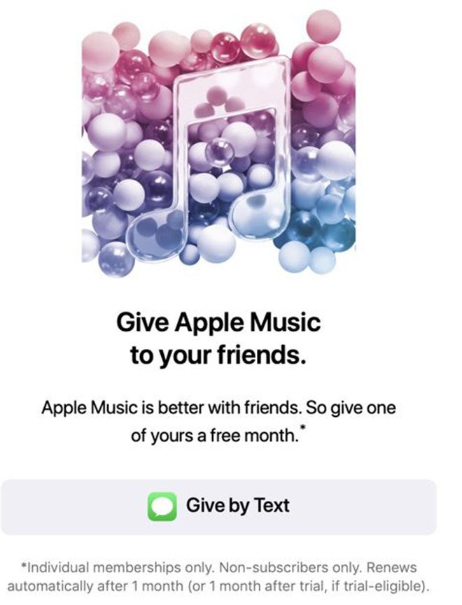 Apple Music hediye