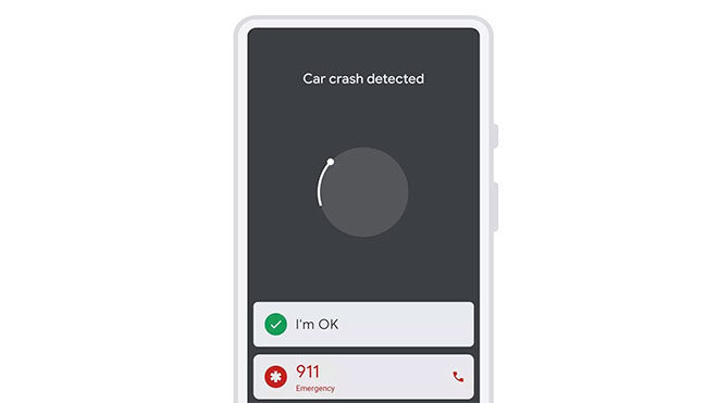 Google Personal Safety Android uygulaması trafik kazası