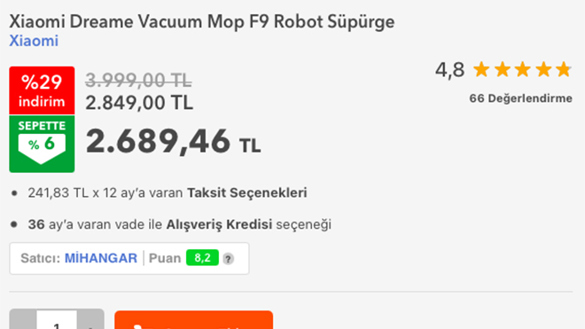 Xiaomi Dreame Vacuum Mop F9