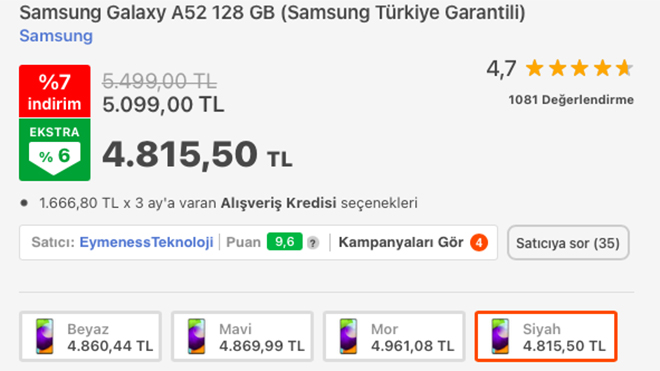 samsung galaxy a52