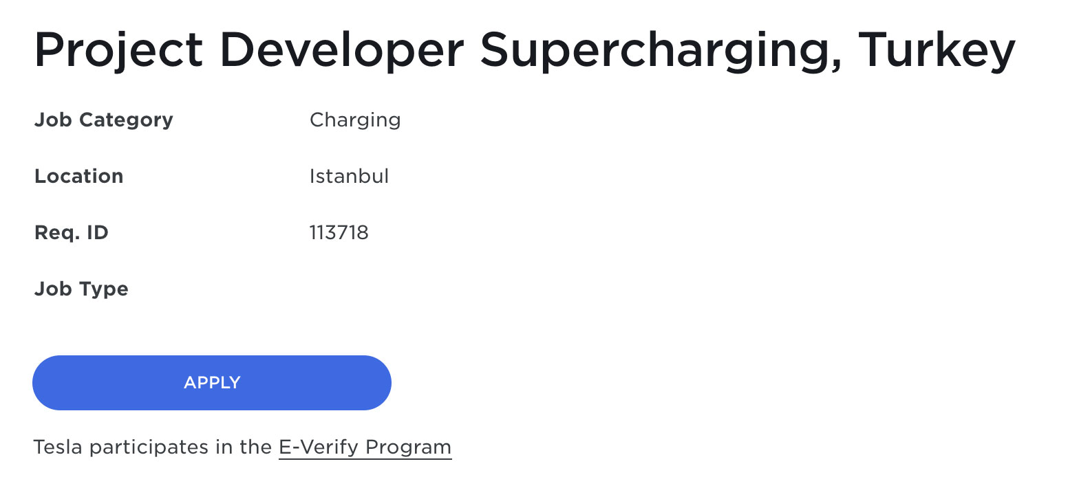 Tesla iş ilanı