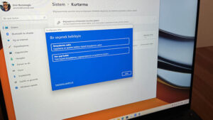 Windows'ta sifirlama islemi