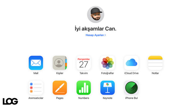 iCloud.com eski tasarım LOG Görsel