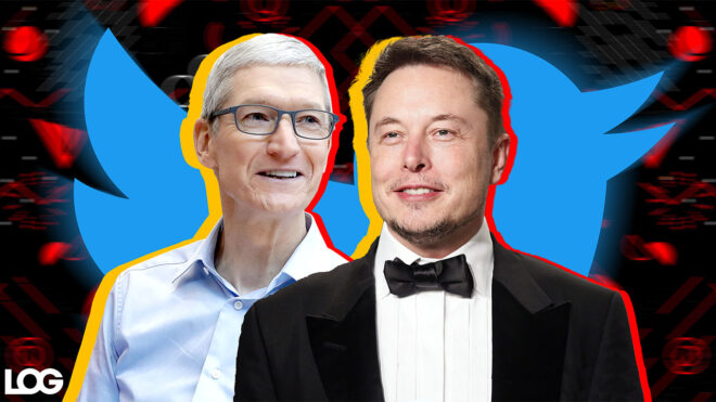 Elon Musk Tim Cook Twitter Apple LOG Görsel