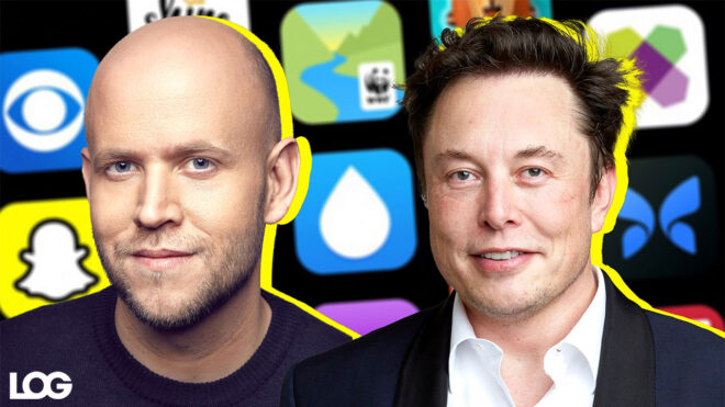 Twitter CEO'su Elon Musk ile Spotify CEO'su Daniel Ek LOG Tasarım