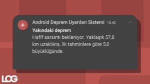 Android Deprem Uyarı Sistemi LOG Görsel