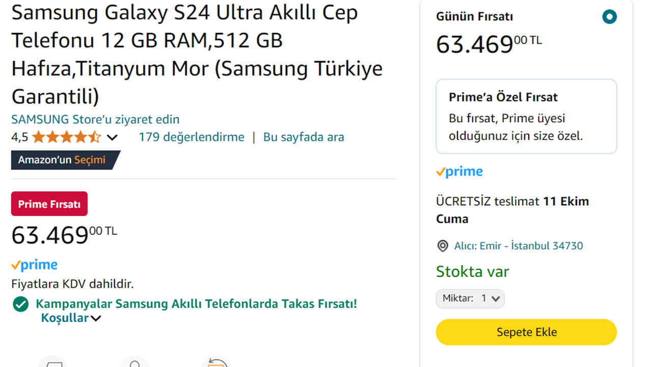 Samsung Galaxy S24 Ultra için 16.030 TL'lik indirim fırsatı LOG